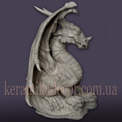 Керамическая статуя "Дракон" для фасада и ландшафтного дизайна купить