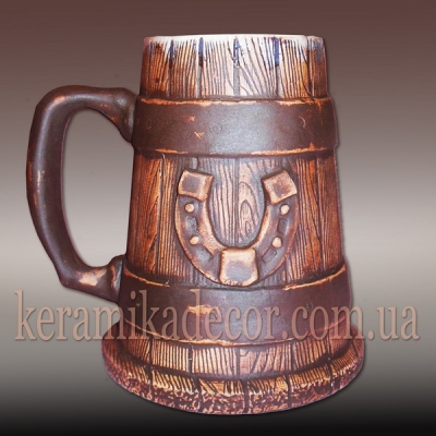 Керамическая кружка-сувенир с подковой для пива, кваса купить Киев Украина