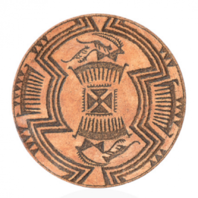 Декоративна тарілка "Полювання" d30 ангоб