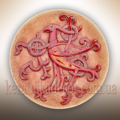 Декоративная керамическая тарелка с изображением Сокола купить Киев