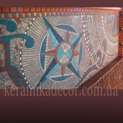 Керамическое мозаичное панно (шамот, глазурь) оформление фасадов купить Украина
