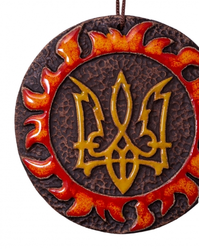 Плакетка "Тризуб" d12 глазур