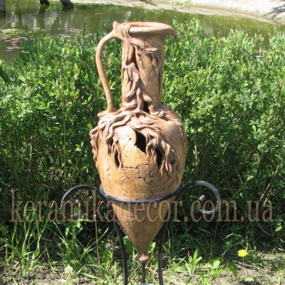 Керамическая амфора светильник для интерьера гостинной, басейна, бани, для ландшафтного дизайна купить Киев