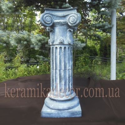 Керамическая колонна, пьедестал на 2 сегмента c переходником d=220мм, с ионической всесторонней капителью и базой k-2vpu_
