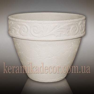 Керамический глазурованный горшок с декоративным фризом купить Киев