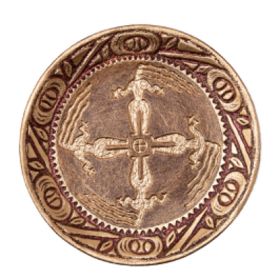 Декоративна тарілка "Сварга в танці" d30 золото