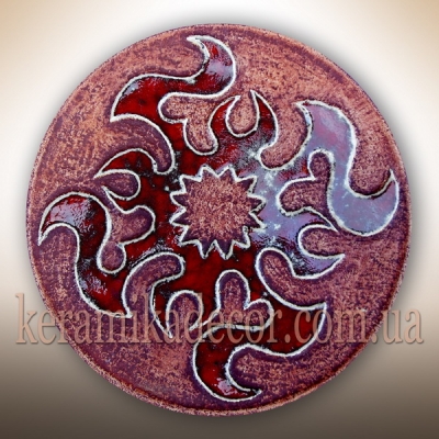Керамическая красная тарелка купить Киев