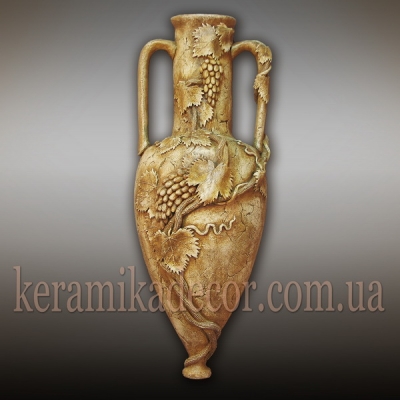 Керамическая амфора "Виноградная лоза" для интерьера гостинной, басейна, бани, для ландшафтного дизайна купить Киев Украина