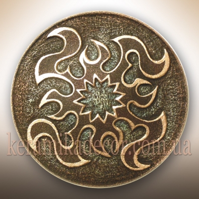 Керамическая тарелка с золотым символом купить Киев