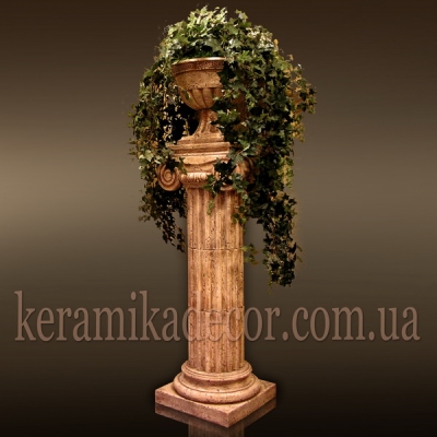 Керамическая колонна, пьедестал на 3 сегмента d=220мм, с ионической фронтальной капителью капителью и базой k-3fe купить для интерьера и фасада Киев Украина