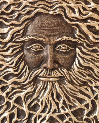 Керамічне панно "Cварог" d40 золото