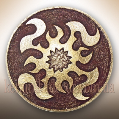 Керамическая тарелка с золотым символом купить Киев