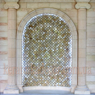 Керамическая полу колонна с ионической фронтальной   капителью D=220мм купить для фасада Украина