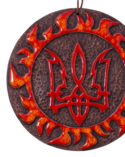 Плакетка "Тризуб" в глазурованому покритті