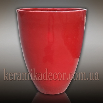 Красный глазурованный керамический горшок больших размеров купить