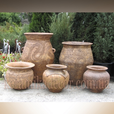 Керамические Трипольские горшоки для цветов, дизайн интерьеров, ландшафтный дизайн купить Киев