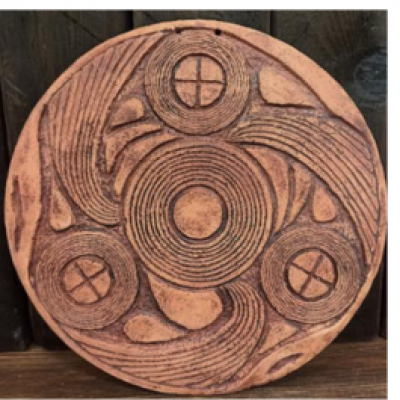 Керамічний диск "Народження Cвітів" ангоб