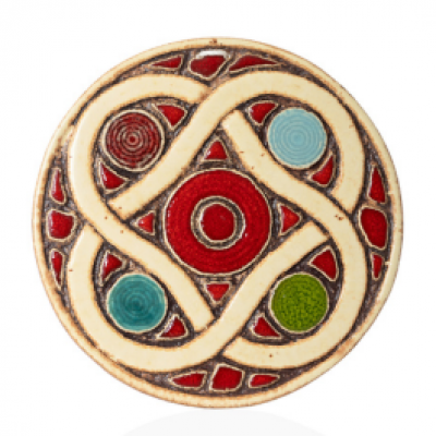 Декоративна тарілка-диск "П'ятий елемент" глазур