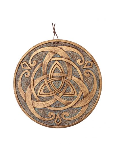 Декоративна тарілка-диск "Трилистник" d24 золото