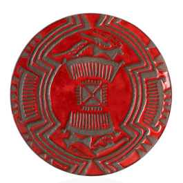 Декоративна тарілка "Полювання" d30 глазур