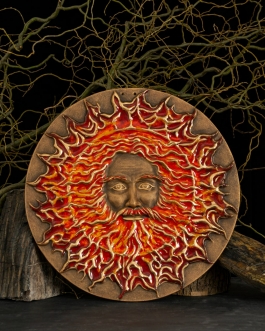 Керамічне панно "Cварог" d40 глазур/золото