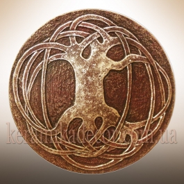 Декоративна тарілка "Дерево Всемир'я" d30 золото