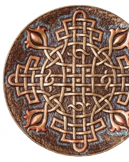 Декоративна тарілка "Обережний хрест" d30 золото