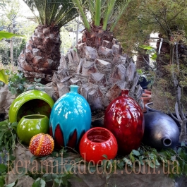 Керамические глазурованные разноцветные вазы для цветов купить для интерьера, для дома, квартиры, дачи, офиса, ресторана  Киев Украина