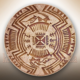 Декоративна тарілка "Полювання" d30 ангоб