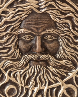 Керамічне панно "Cварог" d30 золото