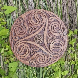 Декоративна тарілка-диск "Триглав" d24 ангоб