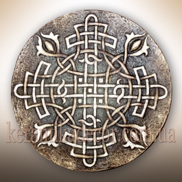 Керамическая тарелка "Обережный крест" купить на подарок Киев