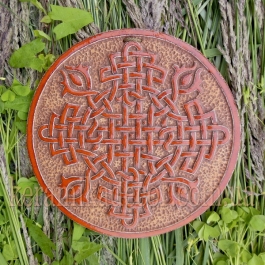 Декоративна тарілка-диск "Обережний хрест" d24 глазур