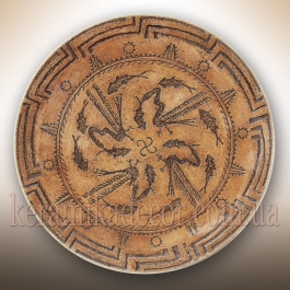 Декоративна тарілка "Дракони" d30 ангоб