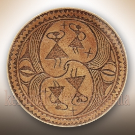 Декоративна тарілка "Танок богинь" d30 ангоб
