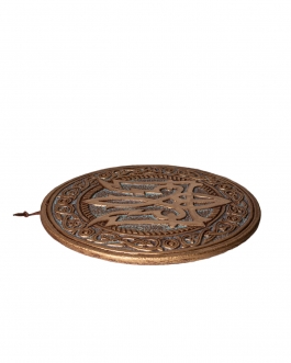 Декоративна тарілка-диск "Тризуб" d24 золото