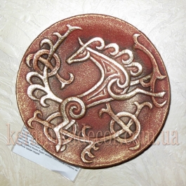 Декоративна тарілка "Кінь" d19 золото