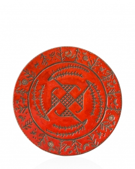 Декоративна тарілка "Небесні олені" d30 глазур