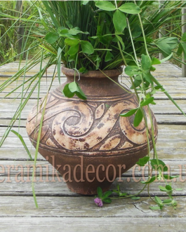 Керамічна Трипільська ваза ts-1 ангоб