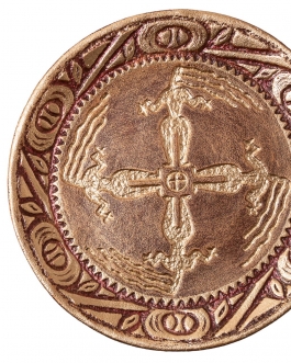 Декоративна тарілка "Сварга в танці" d30 золото