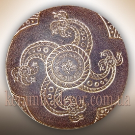 Декоративна тарілка "Рунічна Сварга" d38 золото