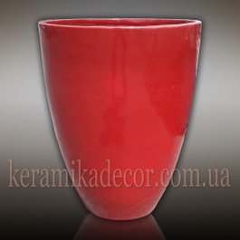Красный глазурованный керамический горшок больших размеров купить