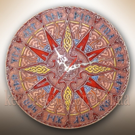 Керамічний годинник "Руни" d31 глазур