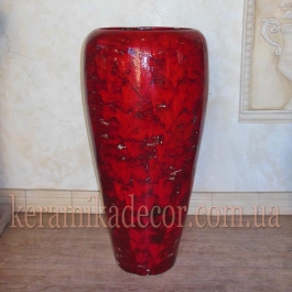 Керамический напольный горшок красного цвета для растений и декора купить