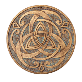 Декоративна тарілка-диск "Трилистник" d24 золото