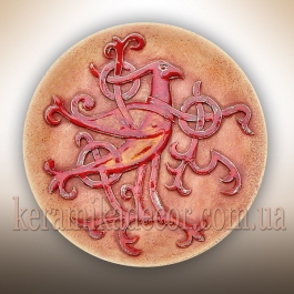 Декоративна тарілка " Рарог (Фініст – ясний сокіл)" d19 глазур