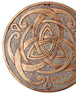 Декоративна тарілка-диск "Трилистник" d24 золото