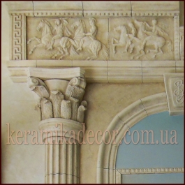 Керамическая полу колонна с коринфской  капителью D=220мм купить Украина
