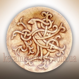 Декоративна тарілка " Рарог (Фініст – ясний сокіл)" d19 ангоб