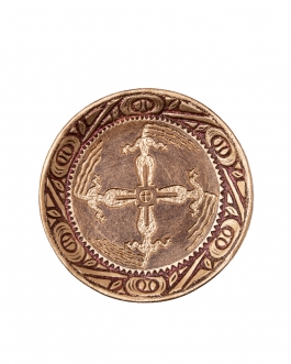 Декоративна тарілка "Сварга в танці" d30 золото